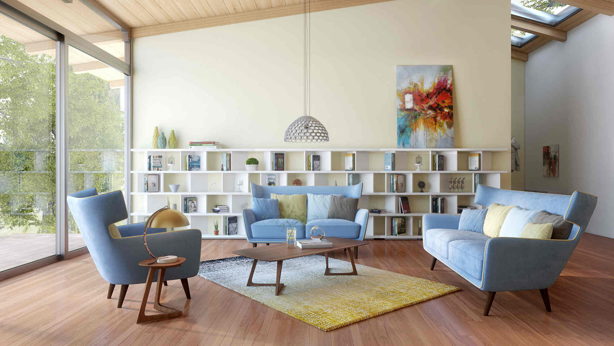 20 Beautiful Examples of a Mid Century Modern Living Room